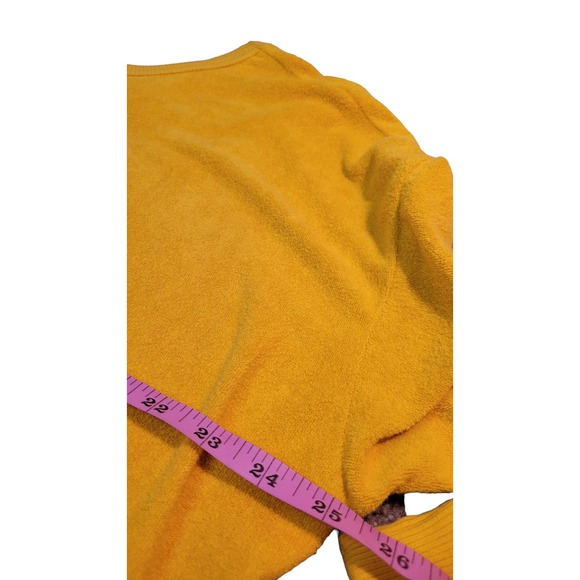 Aerie Terry Sweater Cinch Detail on Back Yellow Size Large - Picture 8 of 8